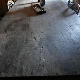 2018-19 Wardroom table inside Scott's 'Terra Nova' hut, Cape Evans