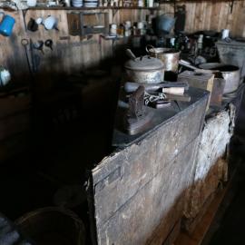 2018-19 Galley stove inside Scott's 'Terra Nova' hut, Cape Evans
