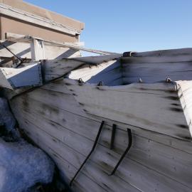 2018-19 Feed boxes outside Shackleton's 'Nimrod' hut, Cape Royds