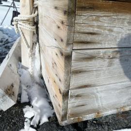 Detail of fuel box, Cape Evans (001)