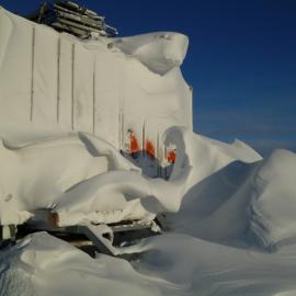 Snow build-up on conservation labs
