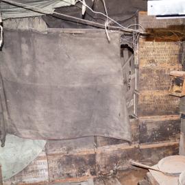 Provision boxes alongside the blubber stove (001)