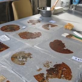 2013-14 Paper artefacts being conserved in the field camp, Cape Evans (004)