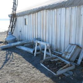 2013-14 Artefacts outside Scott's 'Terra Nova' hut, Cape Evans (001)