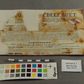 2012-13 Shackleton's 'Nimrod' hut artefact monitoring - recipe page
