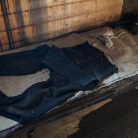 Trousers on bunk, Shackleton's 'Nimrod' hut (001)