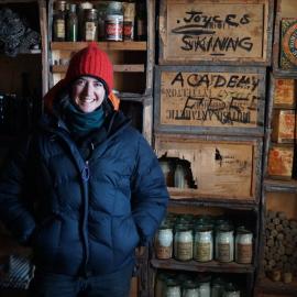 Lizzie Meek in Shackleton's 'Nimrod' hut (002)