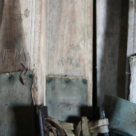 Detail of skis, Scott's 'Terra Nova' hut 
