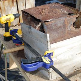 Box undergoing repairs, Cape Royds (020)