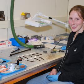 AHT Conservator Susanne Grieve treating nails
