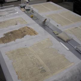 Lining newspapers (001)