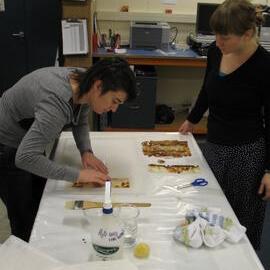 AHT Conservators Lizzie Meek and Carla Pike