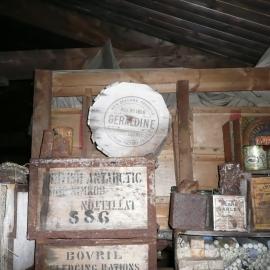 Venesta cases and shelved artefacts, Scott's 'Terra Nova' Hut 