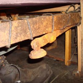 Bed frame belonging to Edward Atkinson, Scott's 'Terra Nova' Hut (001)