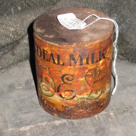 Corroded tin of 'Ideal' milk with coating applied, Scott's 'Discovery' Hut