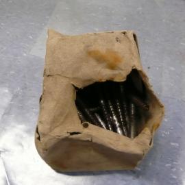 Conserved packet of wood screws from Cape Royds (003)