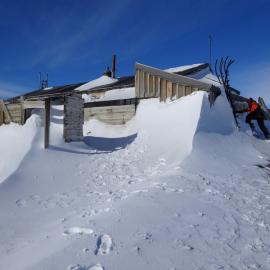 2017-18 Scott's 'Terra Nova hut, snow build-up on North elevation