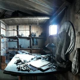 2017-18 Scott's 'Terra Nova' hut, interior, Scott's Cubicle