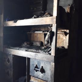 2017-18 Scott's 'Terra Nova' hut, interior, bunks of Nelson and Day