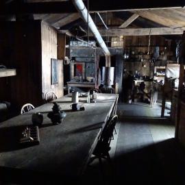 2017-18 Scott's 'Terra Nova' hut, interior, Wardroom looking East