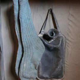 2017-18 Scott's 'Terra Nova' hut, interior, socks and hot water bottle