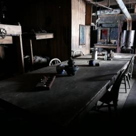 2017-18 Scott's 'Terra Nova' hut, interior, Wardroom table