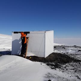 2017-18 Cape Evans magnetic hut, work task, roof cladding testing (005