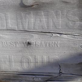 2017-18 Shackleton's 'Nimrod' hut, exterior, Colman's flour box detail