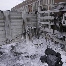 2017-18 Shackleton's 'Nimrod' hut, exterior, area adjacent to Latrine