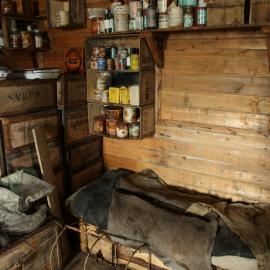 2017-18 Shackleton's 'Nimrod' hut, interior, Brocklehurst's bunk area