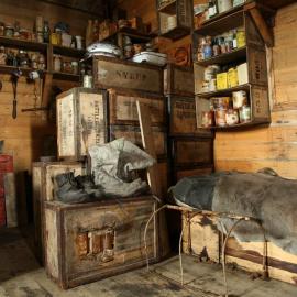 2017-18 Shackleton's 'Nimrod' hut, interior, Main room South-east corner