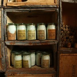 2017-18 Shackleton's 'Nimrod' hut, interior, table salt jars
