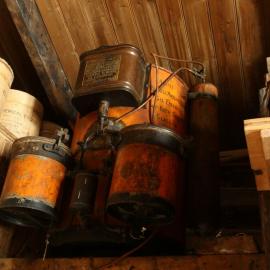 2017-18 Shackleton's 'Nimrod' hut, interior, acetylene plant