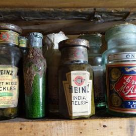 2017-18 Shackleton's 'Nimrod' hut, interior, pantry artefacts