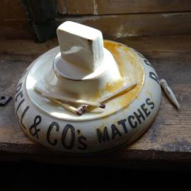 2017-18 Shackleton's 'Nimrod' hut, interior, matchbox holder