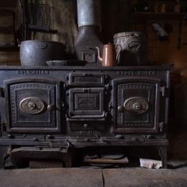 2017-18 Shackleton's 'Nimrod' hut, interior, Mrs Sam stove