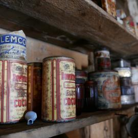 2017-18 Shackleton's 'Nimrod' hut, interior, pantry artefacts