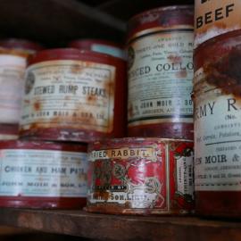 2017-18 Shackleton's 'Nimrod' hut, interior, pantry artefacts