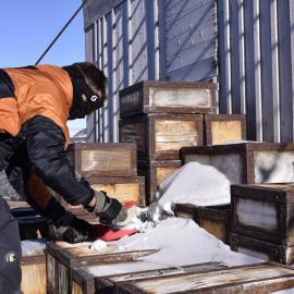 2017-18 Shackleton's 'Nimrod' hut, snow removal, Youth Ambassador Chris Ansin