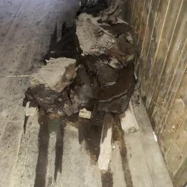 2017-18 Scott's 'Discovery' hut, interior, seal blubber stack