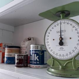 2017-18 Hillary's TAE/IGY hut, interior, scale and pantry supplies