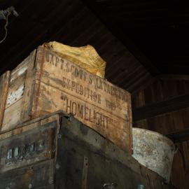 2017-18 Scott's 'Terra Nova' hut, interior, "Homelight" lamp oil box