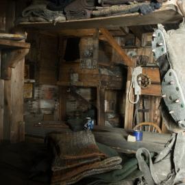 2017-18 Scott's 'Terra Nova' hut, interior, looking through Day's bunk