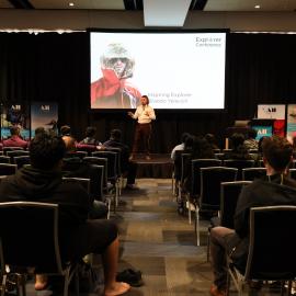 2023 Brando Yelavich with students at the Explorer Conference (001)