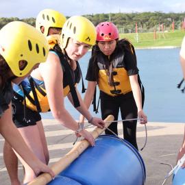 2023 Students build rafts at the Explorer Conference (015)