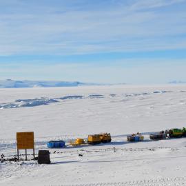 2013-14 AHT team taking Hägglunds transport from Scott Base (001)