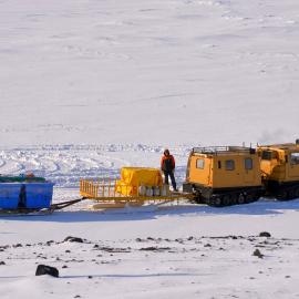2013-14 AHT team taking Hägglunds transport from Scott Base (003)