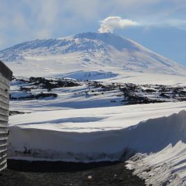 2018-19 Mount Erebus from Scott's 'Terra Nova' hut, Cape Evans