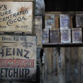 2018-19 Fry's and Heinz boxes inside Scott's 'Terra Nova' hut, Cape Evans
