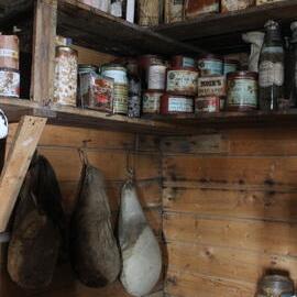 2018-19 Provisions inside Shackleton's 'Nimrod' hut, Cape Royds (001)